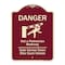 Signmission Designer Series-Danger Not Pedestrian Walkway Gate Comes Down After Each, 24" x 18", BU-1824-9985 A-DES-BU-1824-9985 - alternate 1